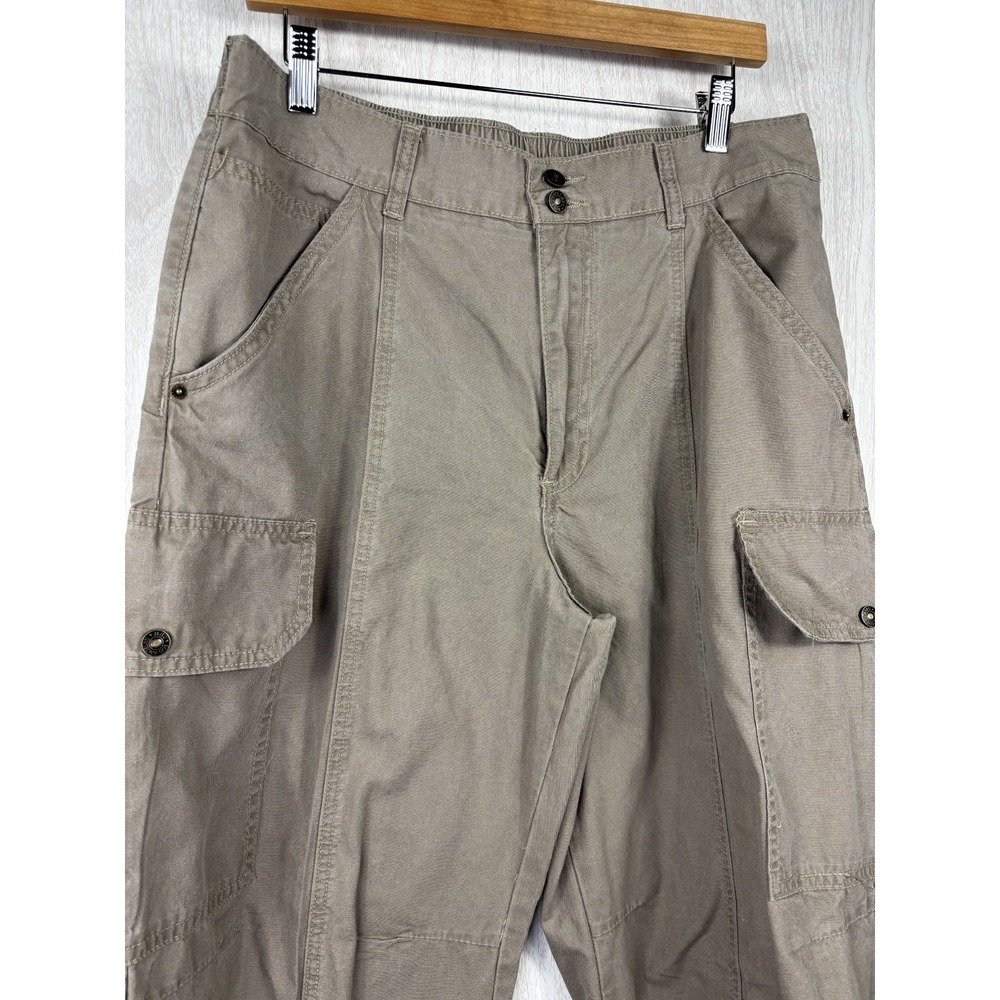 BBJ Los Angeles Cargo Pants L Khaki Utility Jogger Hem Streetwear Y2K - Picture 4 of 8